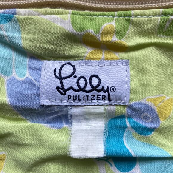 Lilly Pulitzer Tote Bag 19 X 12 X 6" Medium Canvas Blue Tropical Bird Graphic - Picture 10 of 16